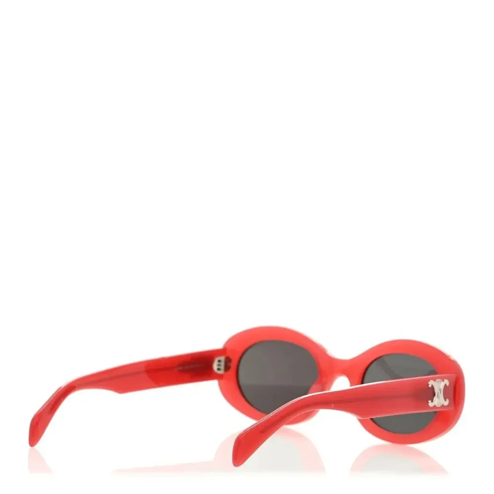 CELINE Triomphe 01 Pink Oval Sunglasses CL40194U Logo Acetate Authentic